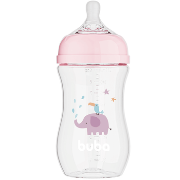 Mamadeira Easy Flow Elefante Rosa, 270ml, Anticolica - Buba