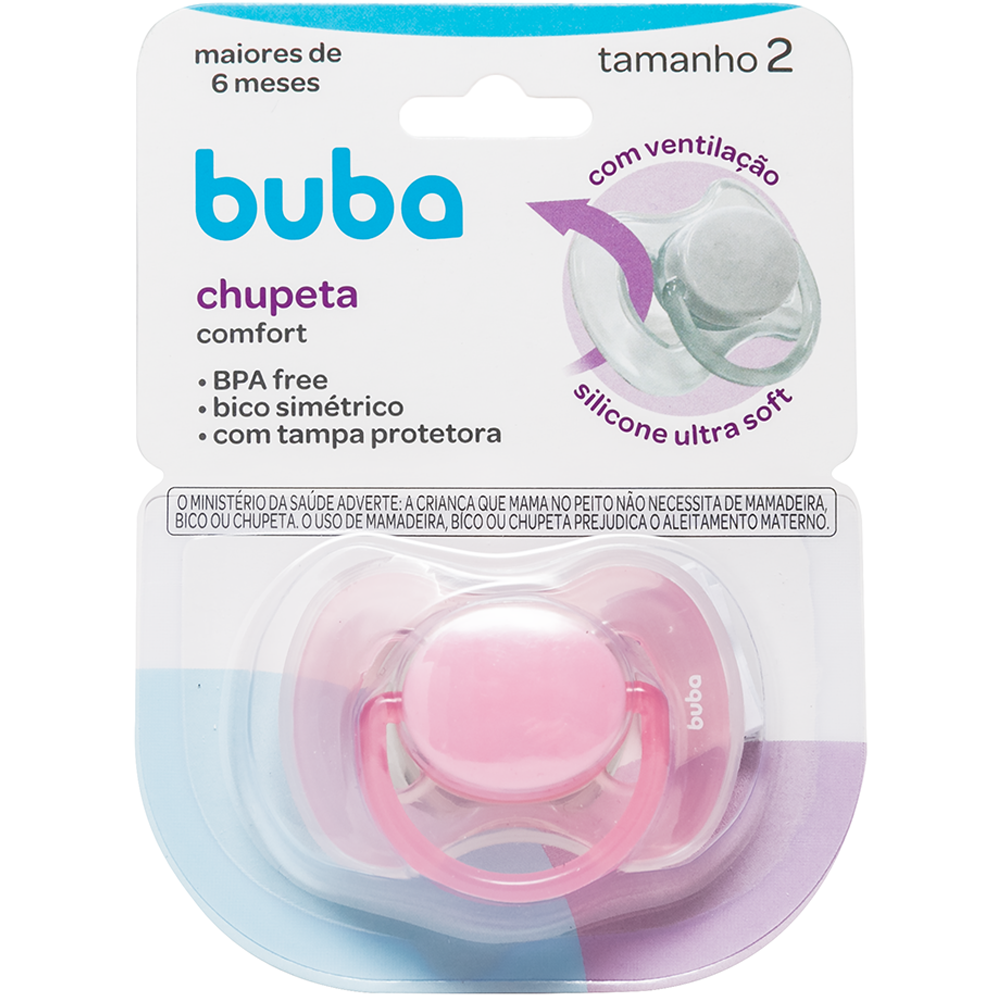 Chupeta Buba comfort Tam.2 - Rosa