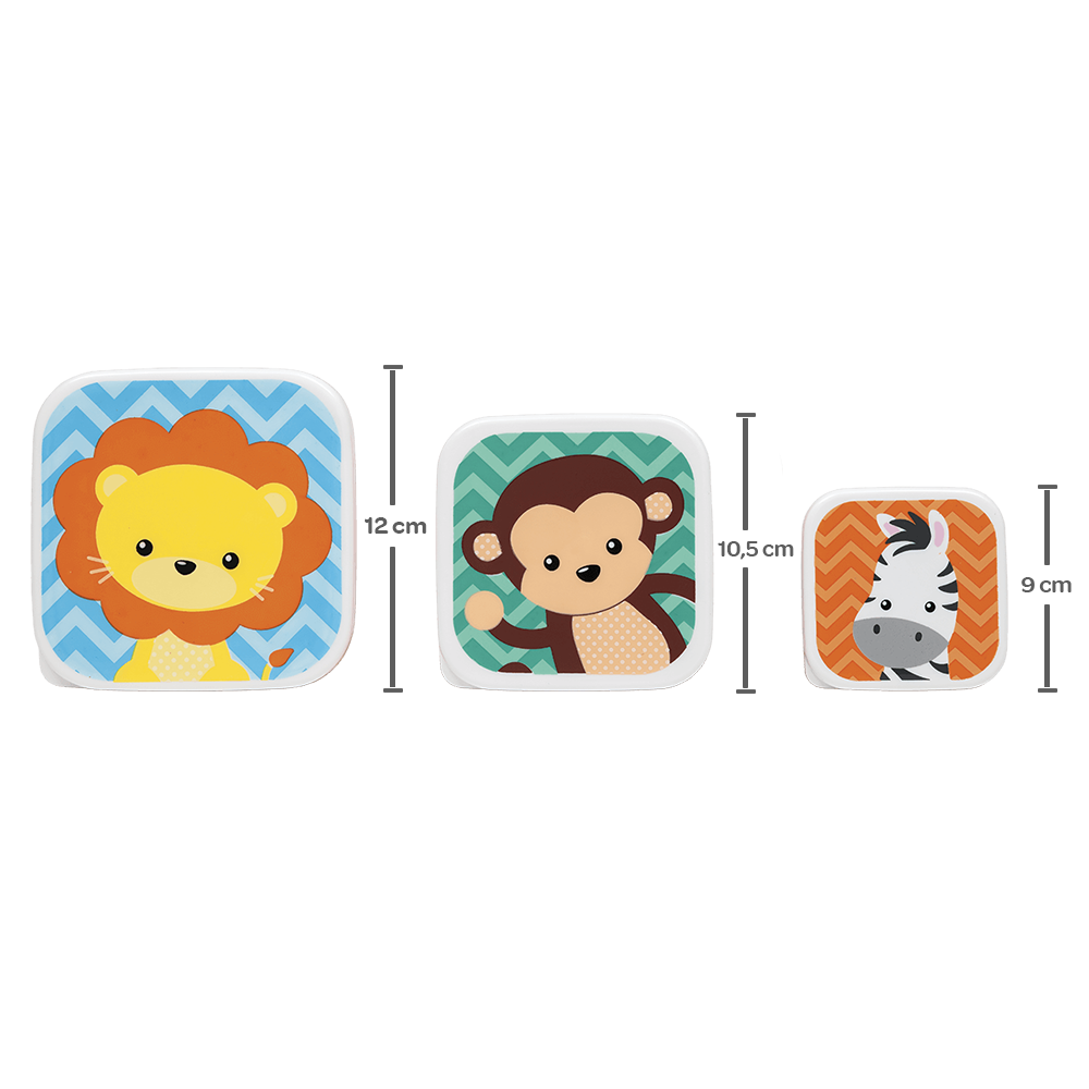 Kit 3 Potinhos Animal Fun