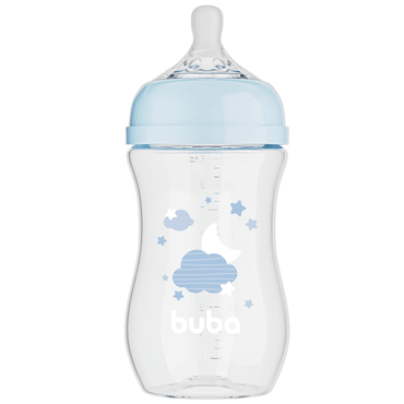 Mamadeira Easy Flow Nuvem Azul, 270ml, Anticolica - Buba