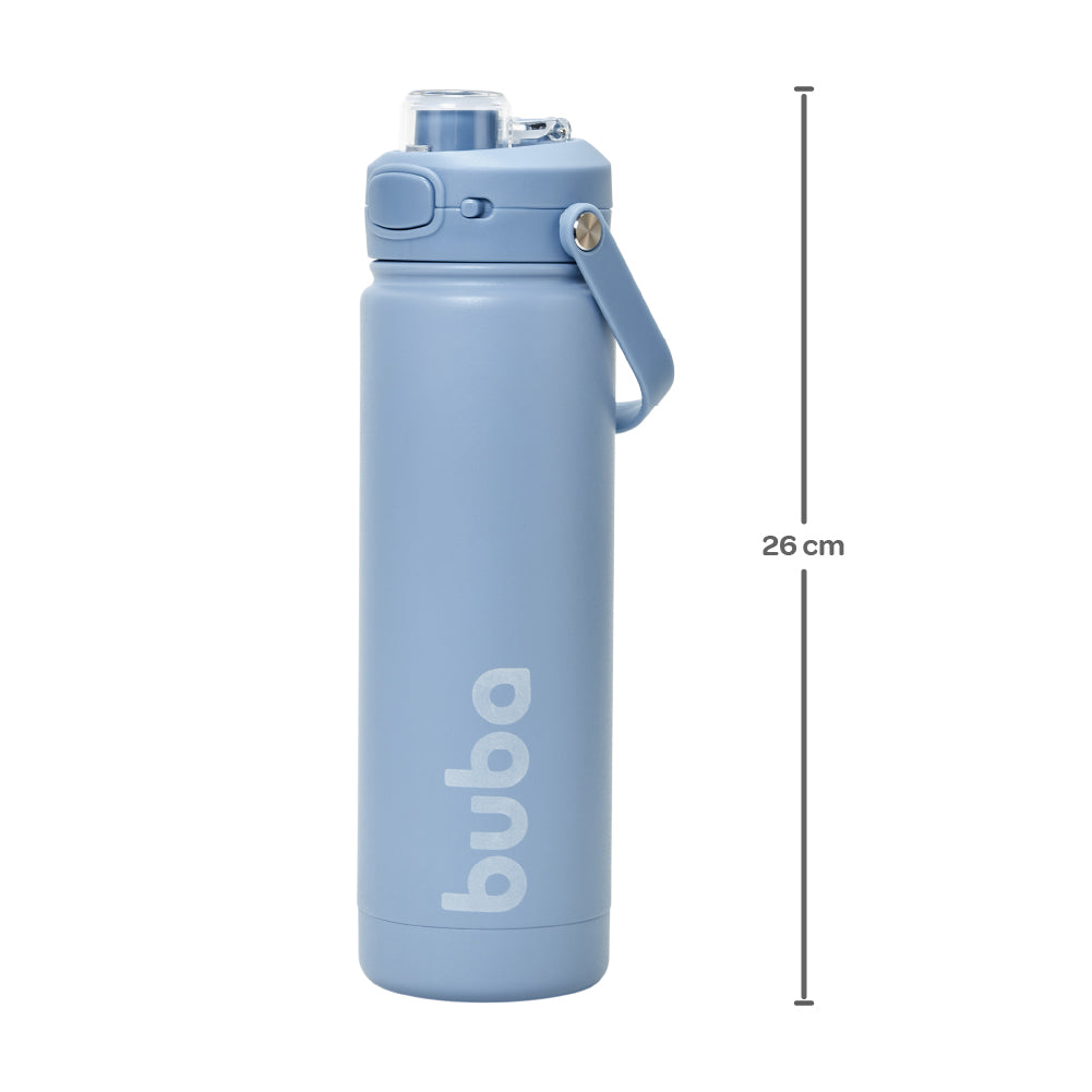 Copo Termico Parede Dupla, 600ml, Azul - Buba