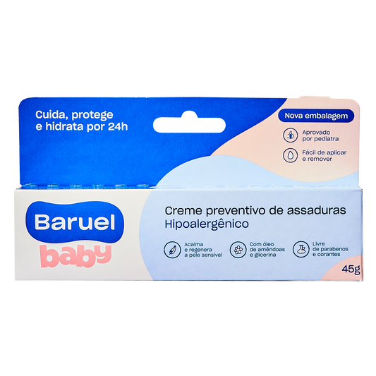 Creme Preventivo de Assaduras com Oleo de Amendoas, 45g - Baruel Baby