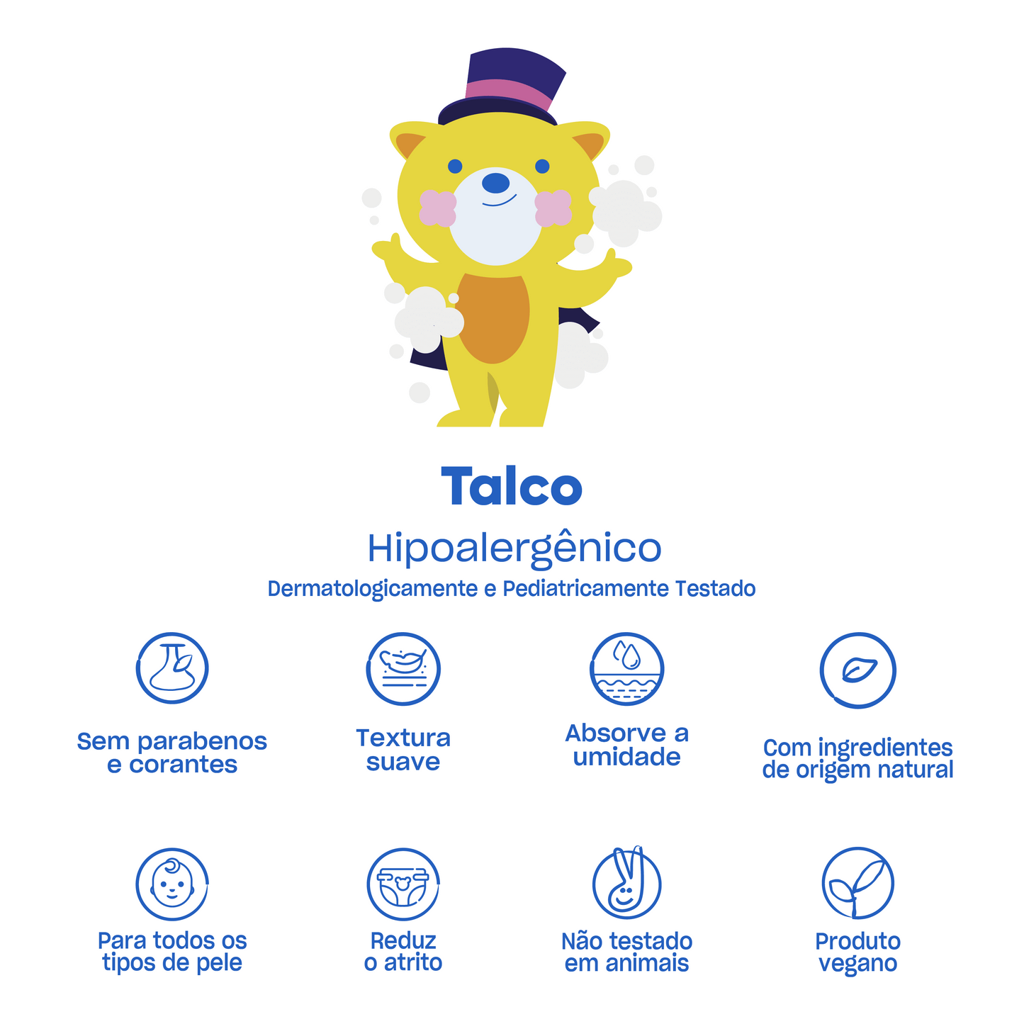 Talco (Previne Assaduras), 100g - Baruel Baby