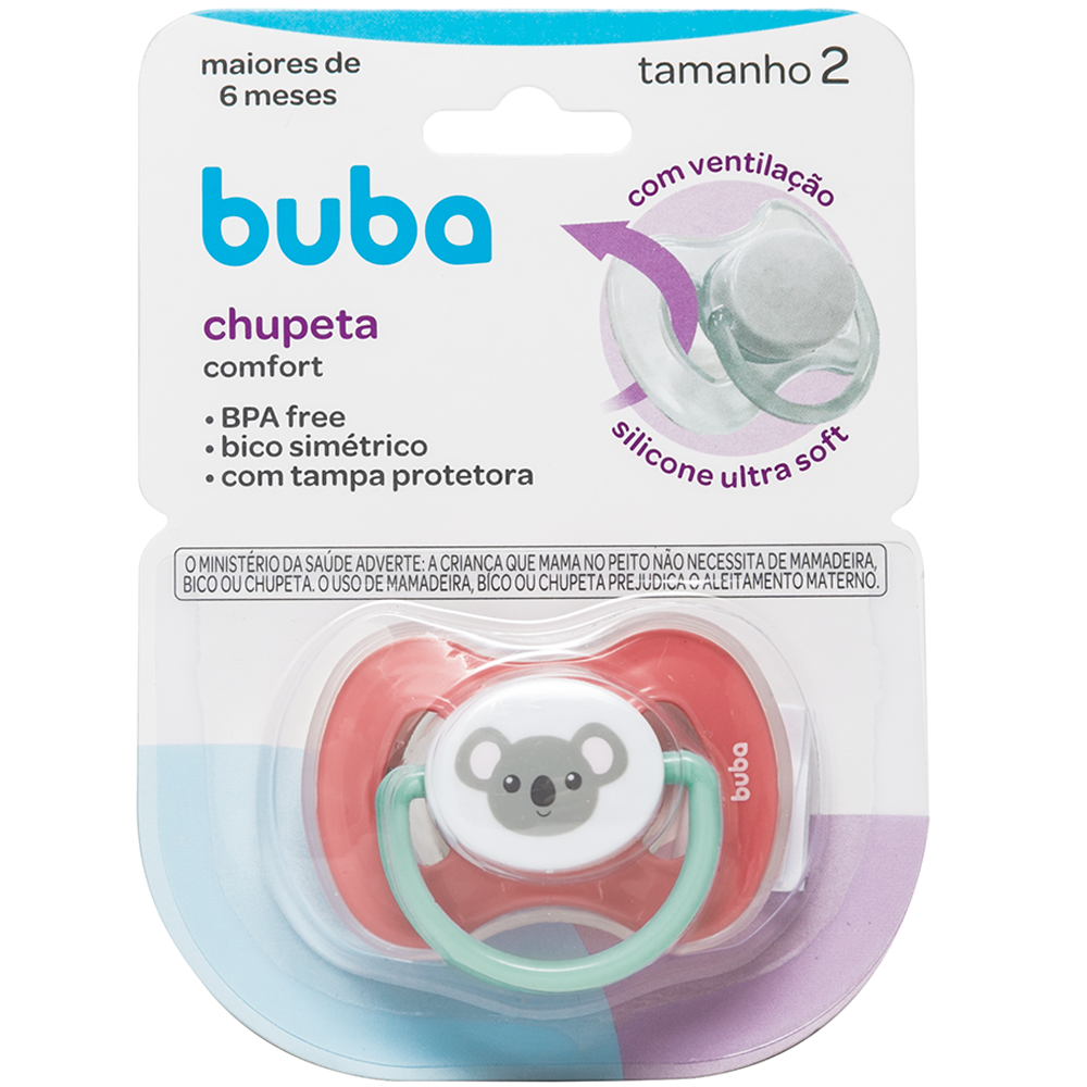 Chupeta Buba comfort Tam.2 Coala - Rosa