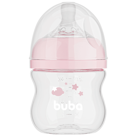 Mamadeira Easy Flow Nuvem Rosa, 120ml, Anticolica - Buba