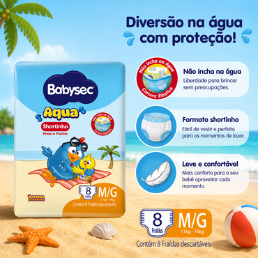 Fralda para Piscina M/G com 8 un - Babysec Aqua