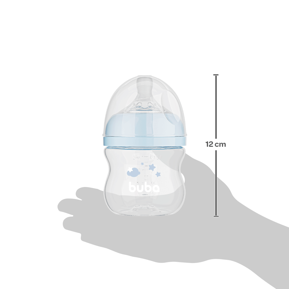 Mamadeira Easy Flow Nuvem Azul, 120ml, Anticolica - Buba
