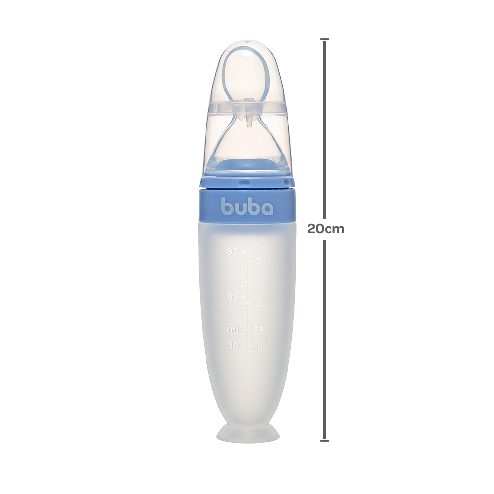 Colher Dosadora em Silicone com Ventosa - Azul