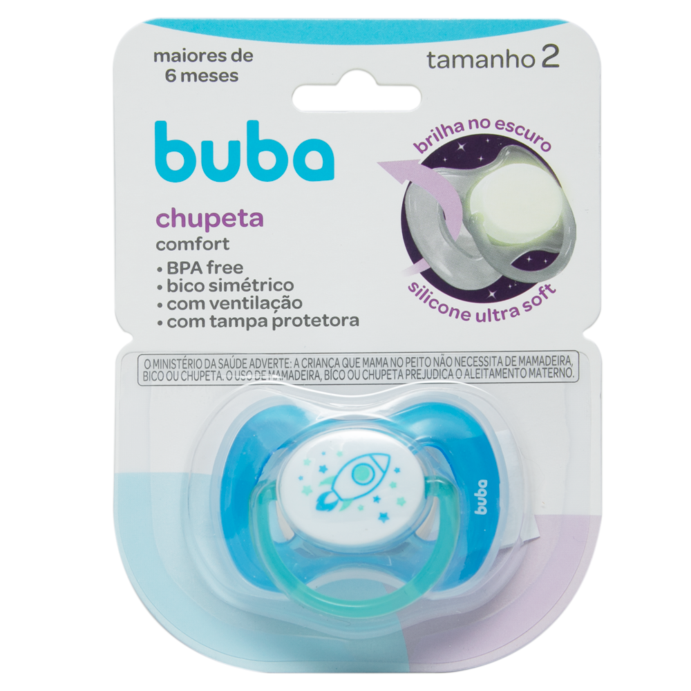 Chupeta Buba comfort Tam.2 Noturna - Foguete