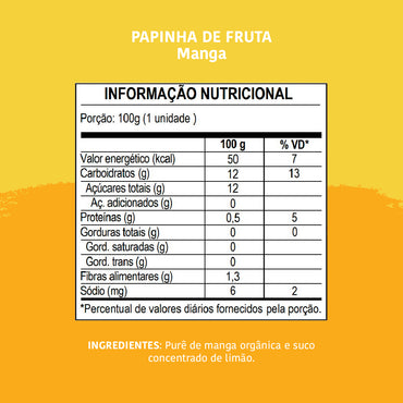 Papinha Orgânica, Manga, 100g - Papapá