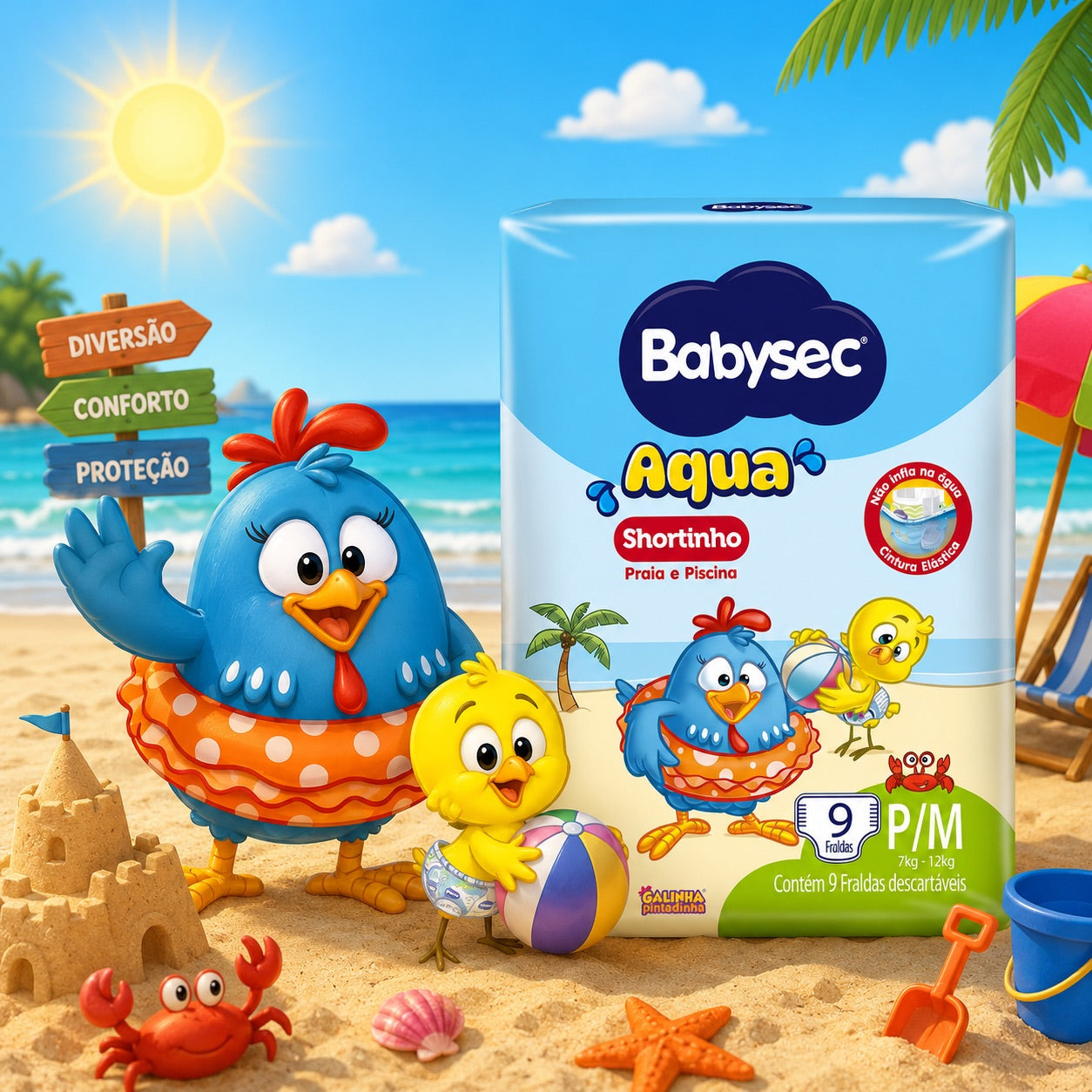 Fralda para Piscina P/M com 9 un - Babysec Aqua