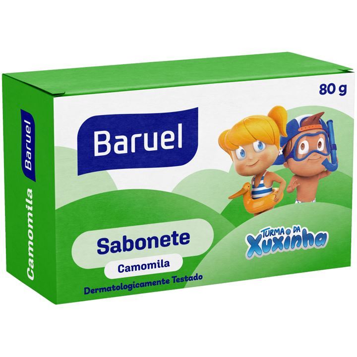 Sabonete Barra Camomila Hipoalergênico, 80g - Turma da Xuxinha