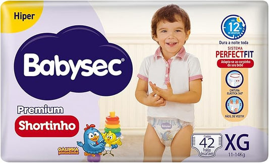 Fralda XG Babysec Shortinho Hiper com 42 unidades