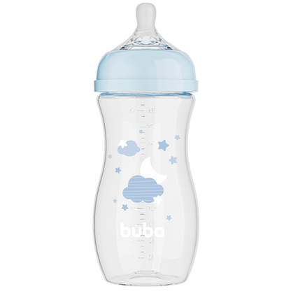 Mamadeira Easy Flow Nuvem Azul, 330ml, Anticolica - Buba