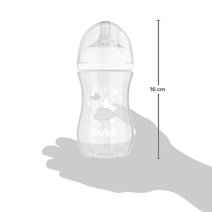 Mamadeira Easy Flow Nuvem Branca, 270ml, Anticolica - Buba