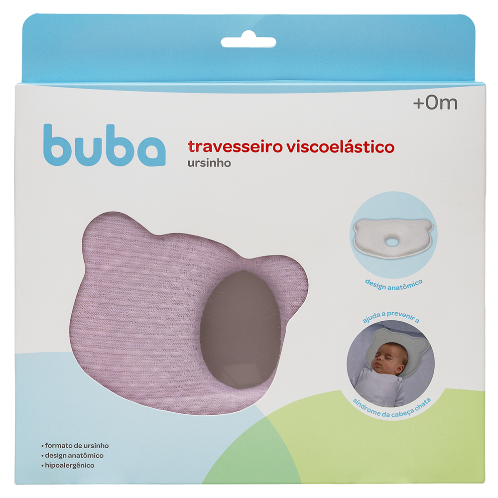 Travesseiro Viscoelástico Urso - Rosa
