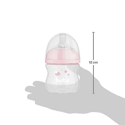 Mamadeira Easy Flow Nuvem Rosa, 120ml, Anticolica - Buba