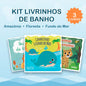 Kit 3 Livrinhos de Banho Buba - Amazônia + Floresta + Fundo do Mar