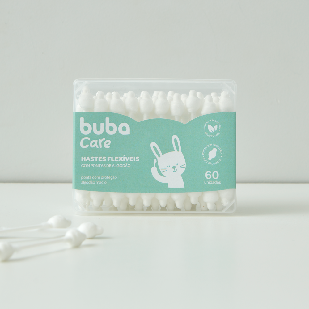 Hastes Flexiveis Baby, 60 unidades - Buba Care