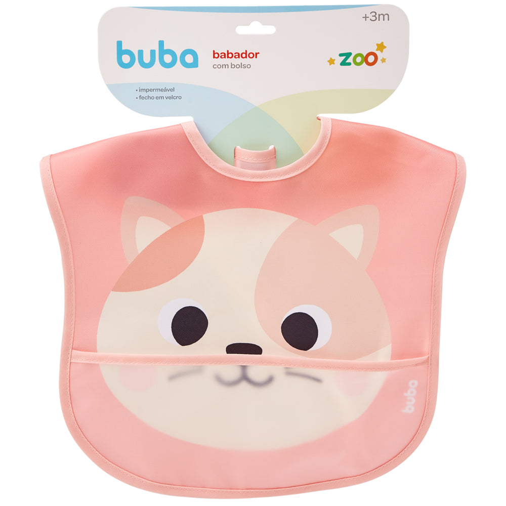 Babador com Bolso, Buba Zoo Gato - Buba