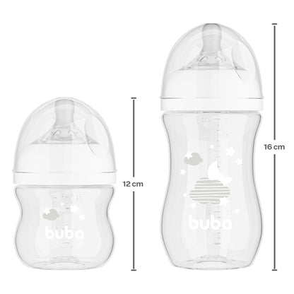 Kit 2 Mamadeiras Easy Flow Nuvem Branca, 120ml/270ml, Anticolica - Buba