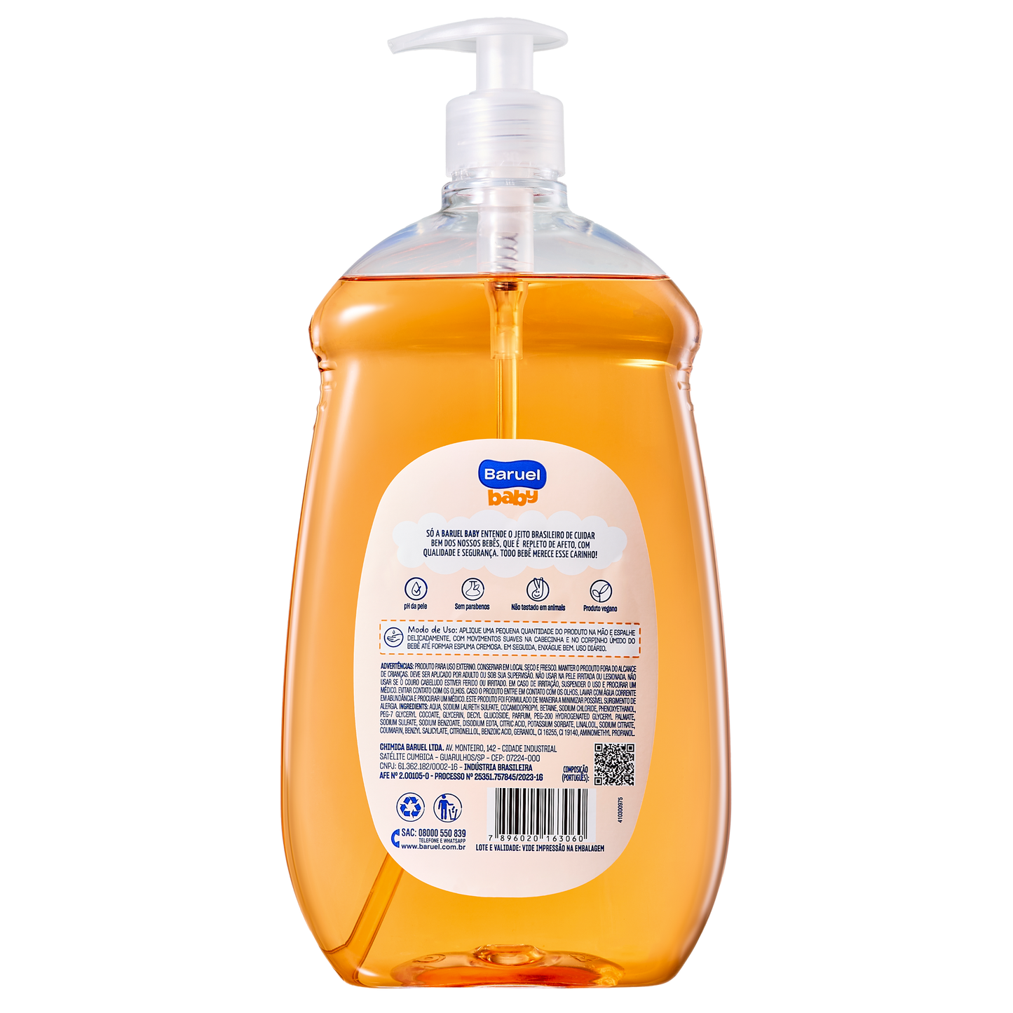 Sabonete Liquido Glicerina, 750ml - Baruel Baby