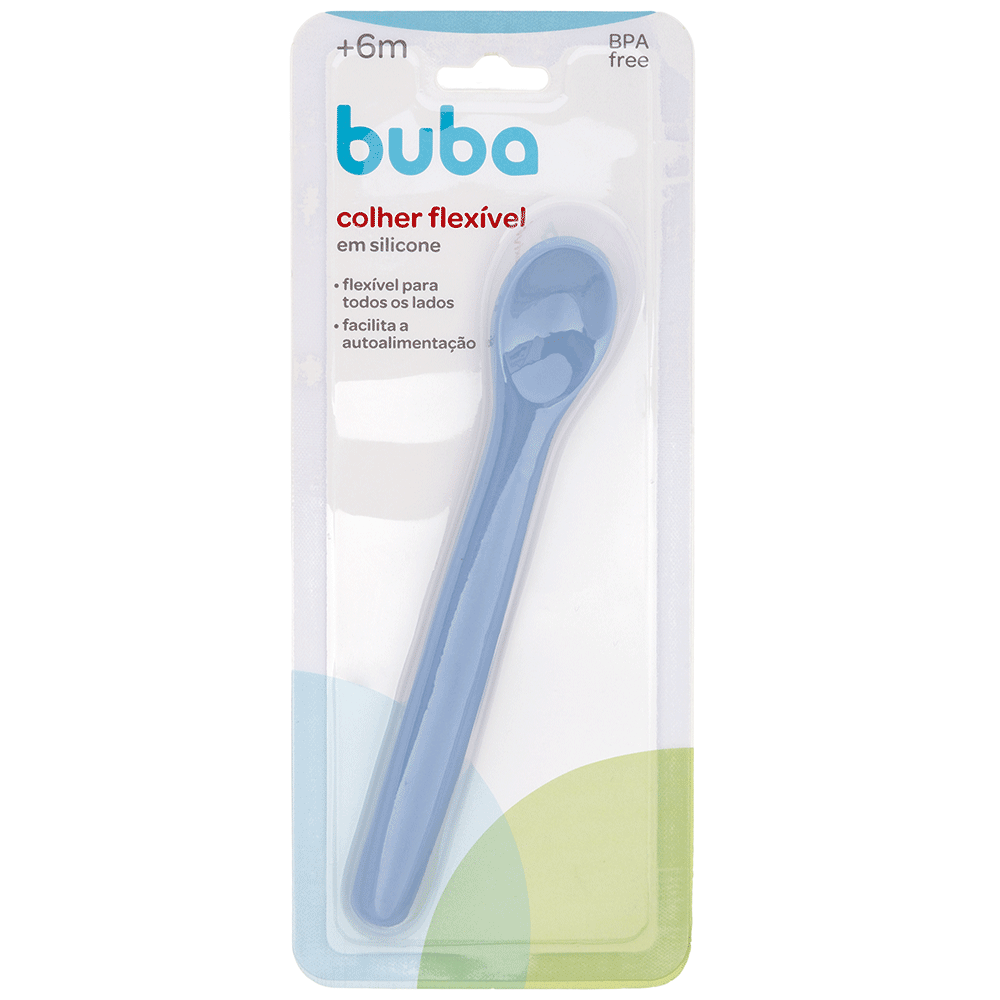 Colher Flexivel em Silicone - Azul