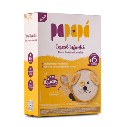 Cereal Infantil: Aveia, Banana e Ameixa, Caixa, 170g - Papapá