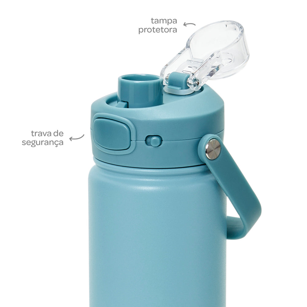Copo Termico Parede Dupla, 600ml, Verde - Buba