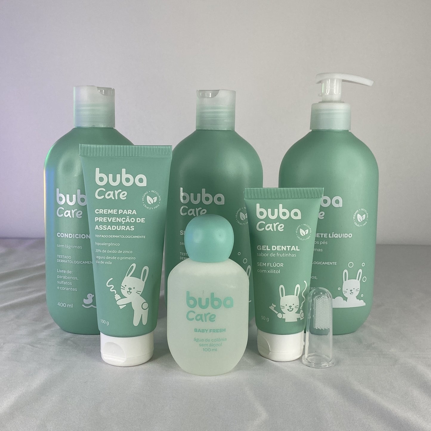 Kit Buba Care Completo – Banho, Cuidado e Proteção do Bebê (6 Itens)