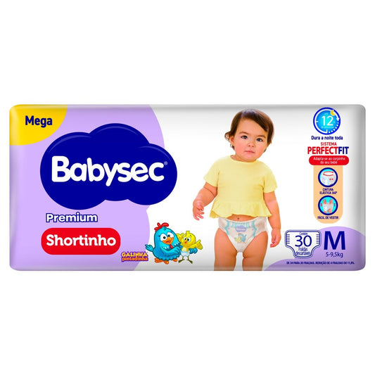 Fralda M Babysec Shortinho Mega com 30 unidades