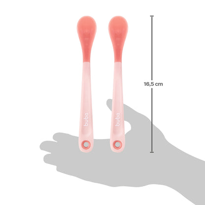 Kit 2 Colheres Termossensiveis, Rosa - Buba