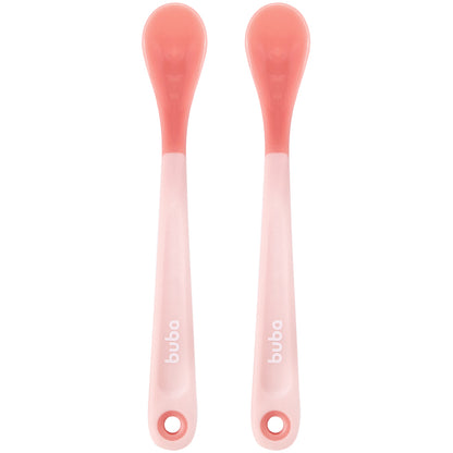 Kit 2 Colheres Termossensiveis, Rosa - Buba