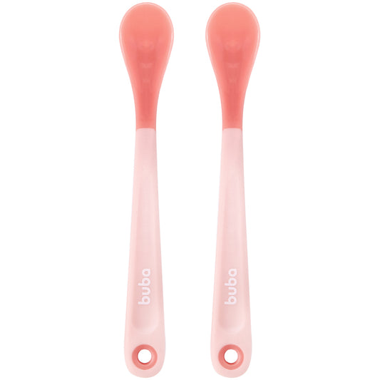 Kit 2 Colheres Termossensiveis, Rosa - Buba