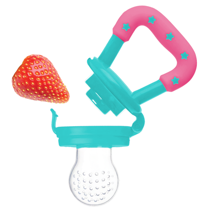 Porta-Frutinhas com Sugador em Silicone - Rosa