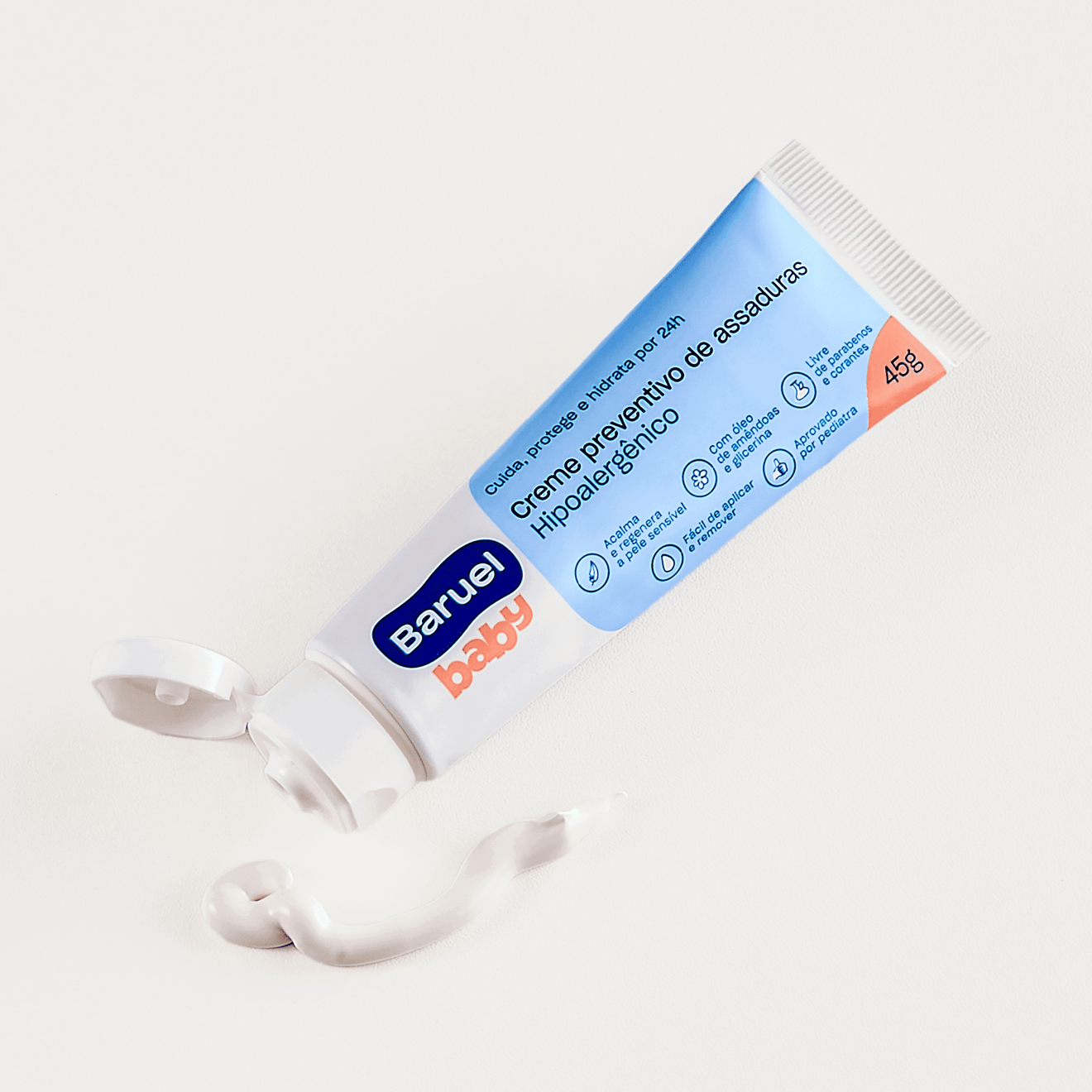 Creme Preventivo de Assaduras com Oleo de Amendoas, 45g - Baruel Baby
