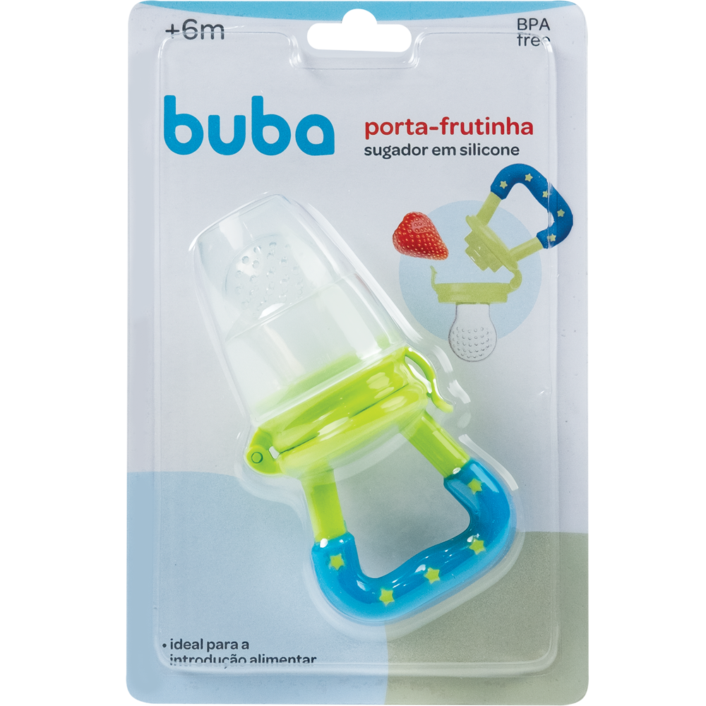 Porta-Frutinhas com Sugador em Silicone - Azul