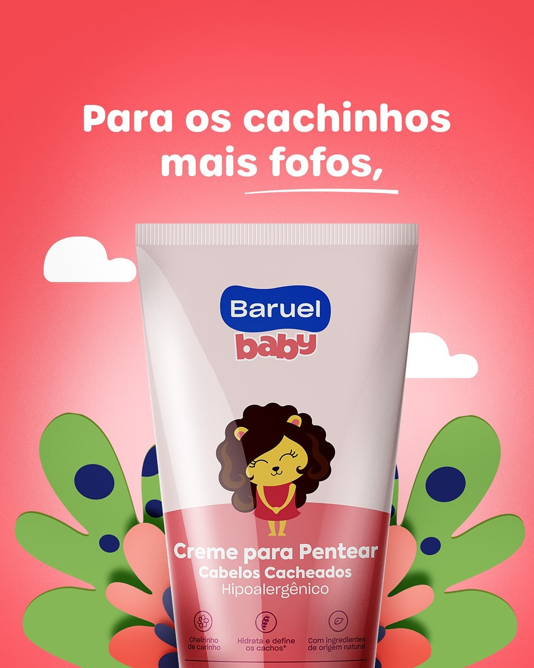 Creme para Pentear Cabelos Cacheados, 150ml - Baruel Baby