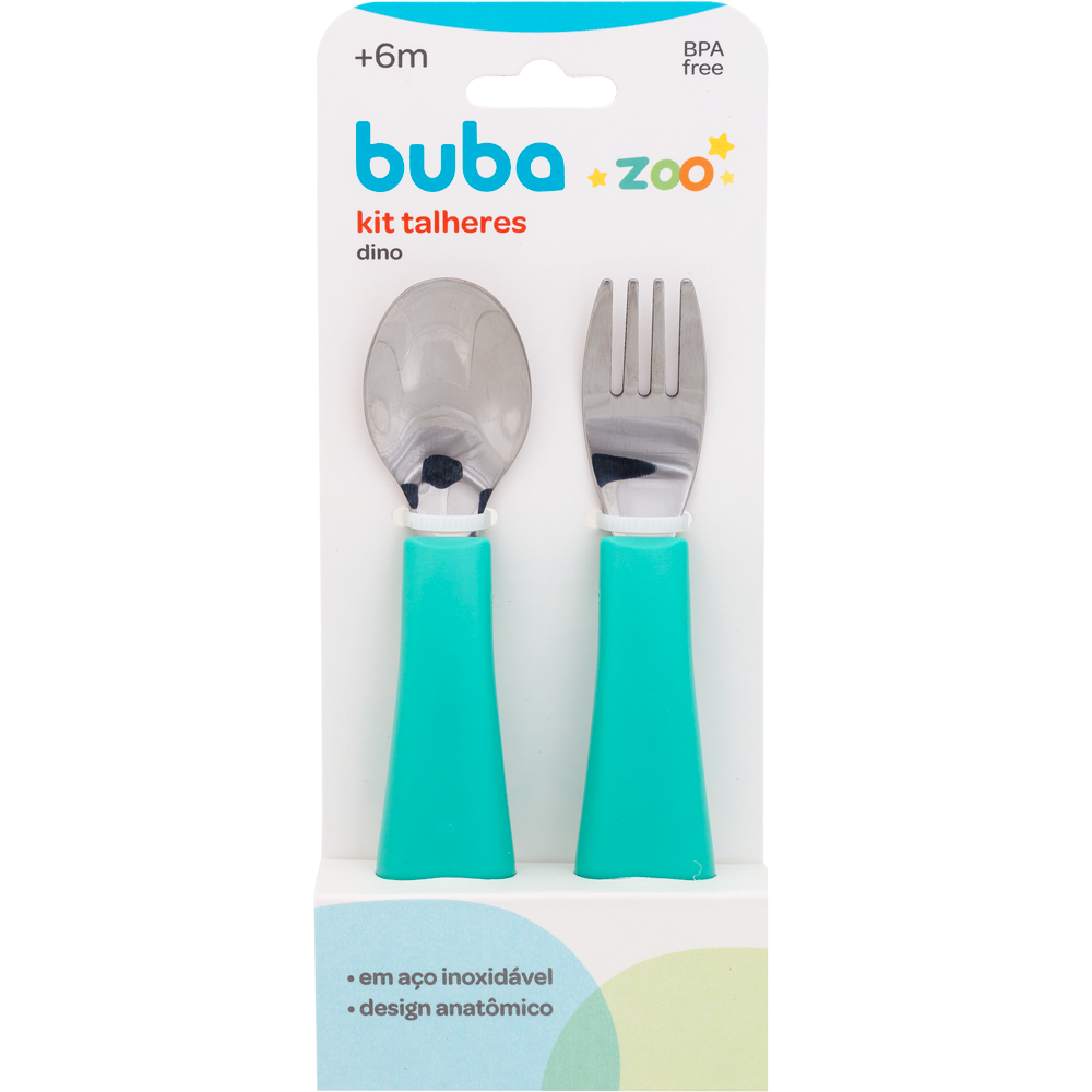 Kit Talheres Verde, Buba Zoo - Buba