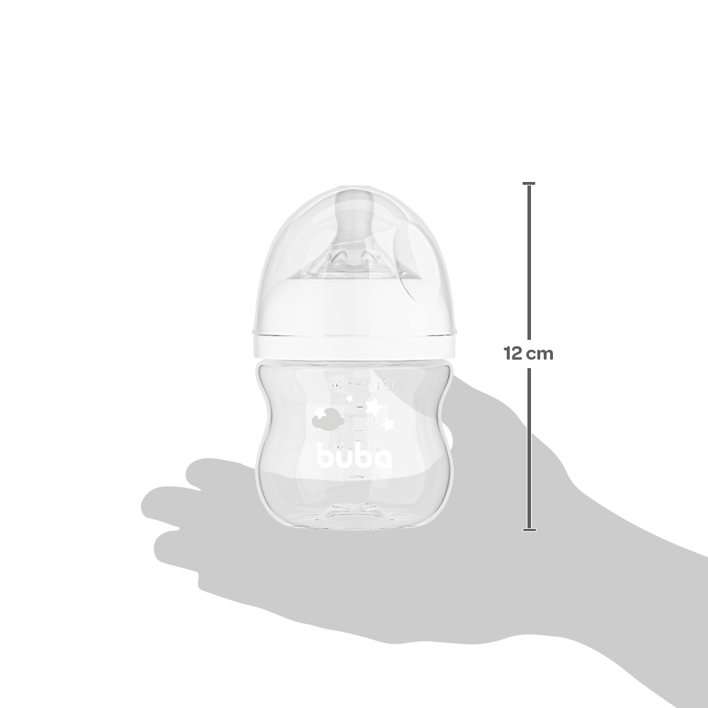 Mamadeira Easy Flow Nuvem Branca, 120ml, Anticolica - Buba