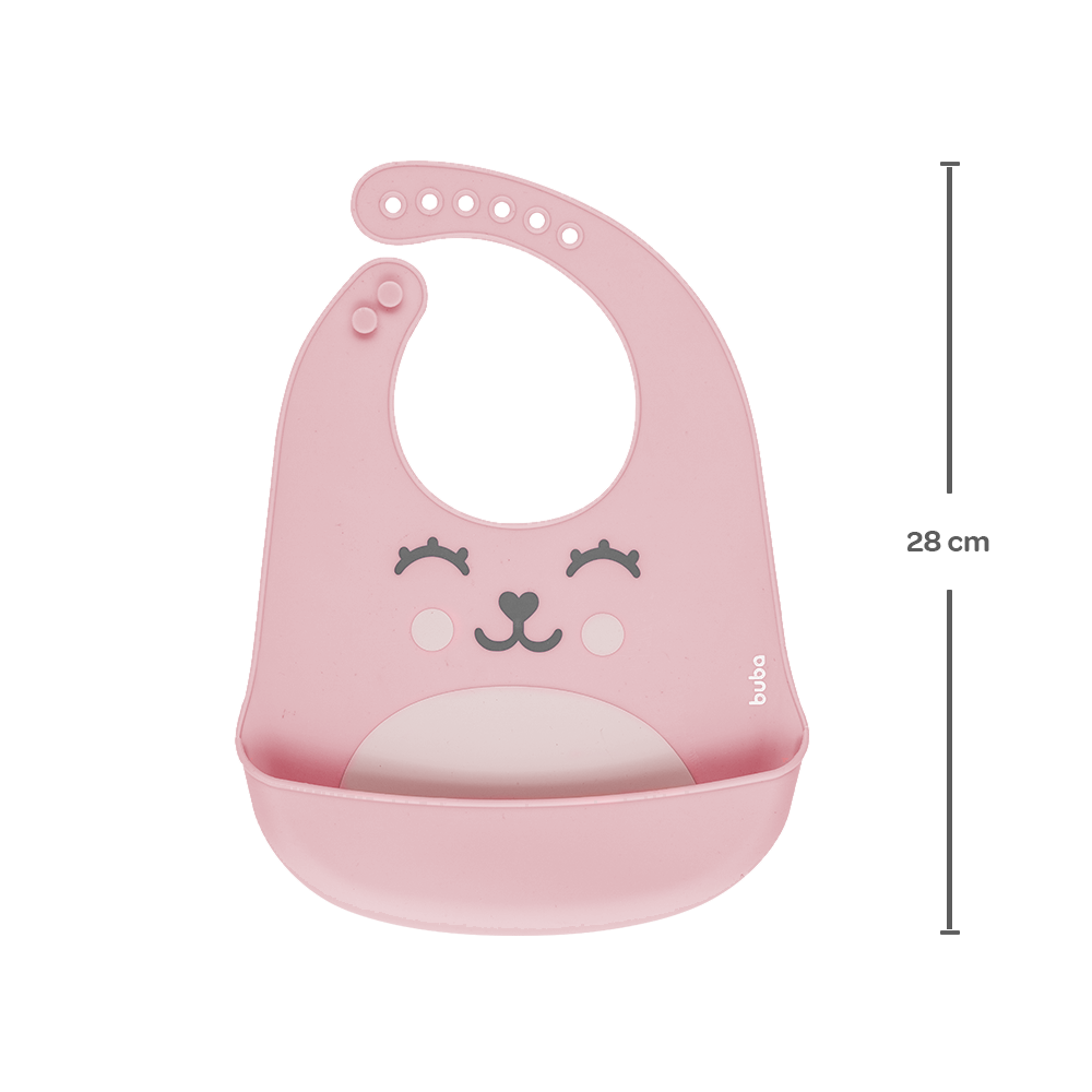 Babador em Silicone com Pega-Migalhas Gumy - Rosa