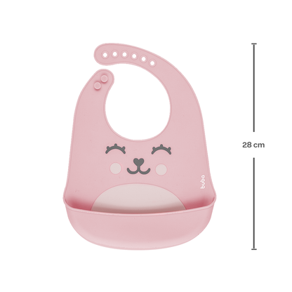 Babador em Silicone com Pega-Migalhas Gumy - Rosa