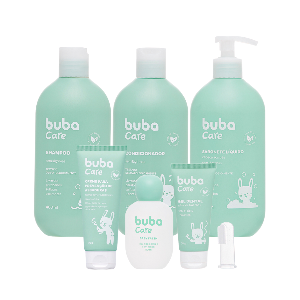 Kit Buba Care Completo – Banho, Cuidado e Proteção do Bebê (6 Itens)
