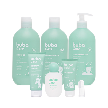 Kit Buba Care Completo – Banho, Cuidado e Proteção do Bebê (6 Itens)