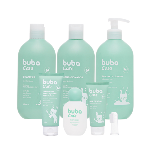 Kit Buba Care Completo – Banho, Cuidado e Proteção do Bebê (6 Itens)
