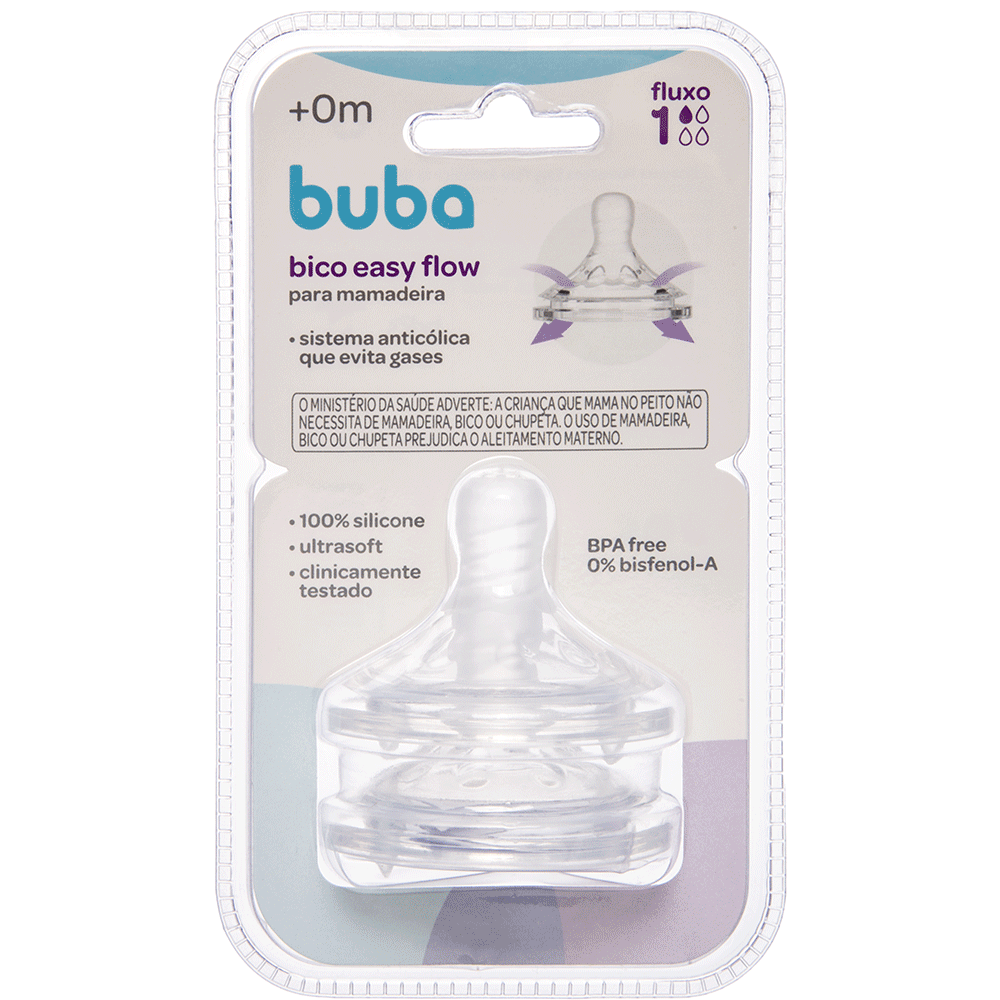 Bico para Mamadeira Easy Flow, Fluxo 1 - Buba
