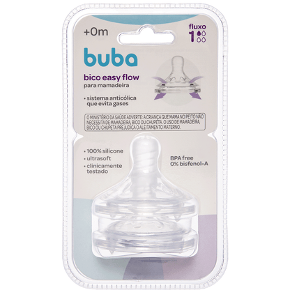 Bico para Mamadeira Easy Flow, Fluxo 1 - Buba