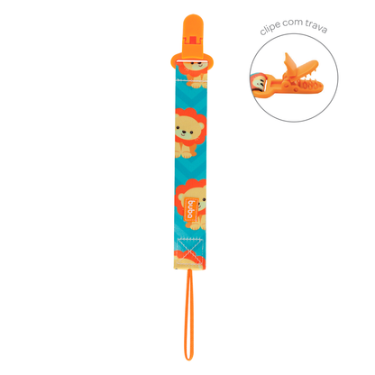 Prendedor de Chupeta - Animal Fun - Leão