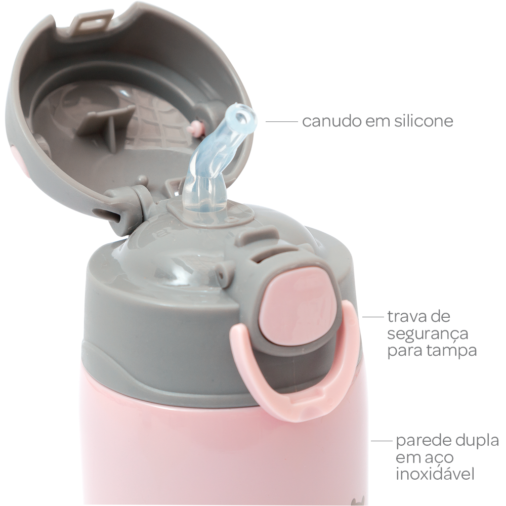 Copo Termico Parede Dupla Gumy - Rosa