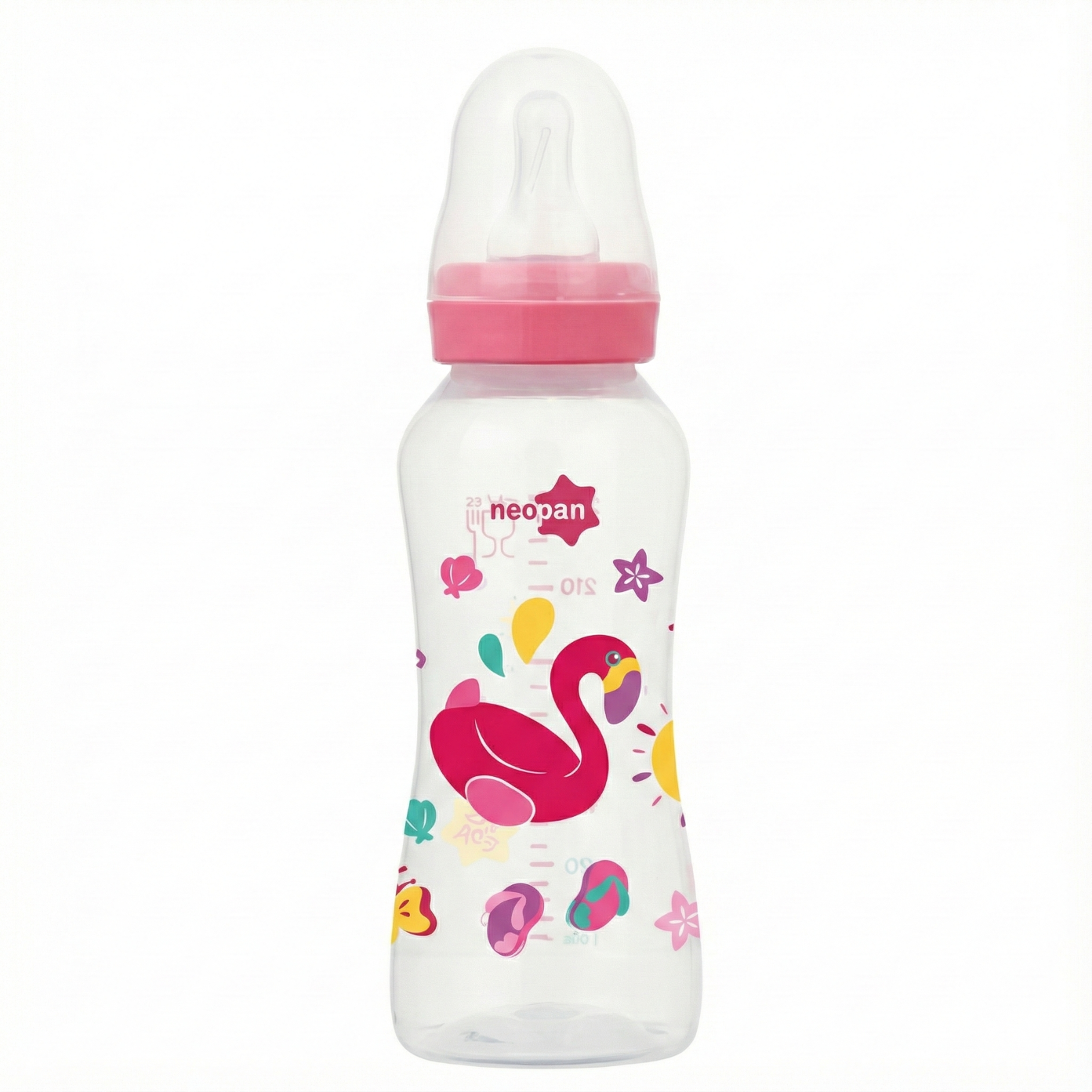 Mamadeira Decorada, 250ml, Rosa - Neopan